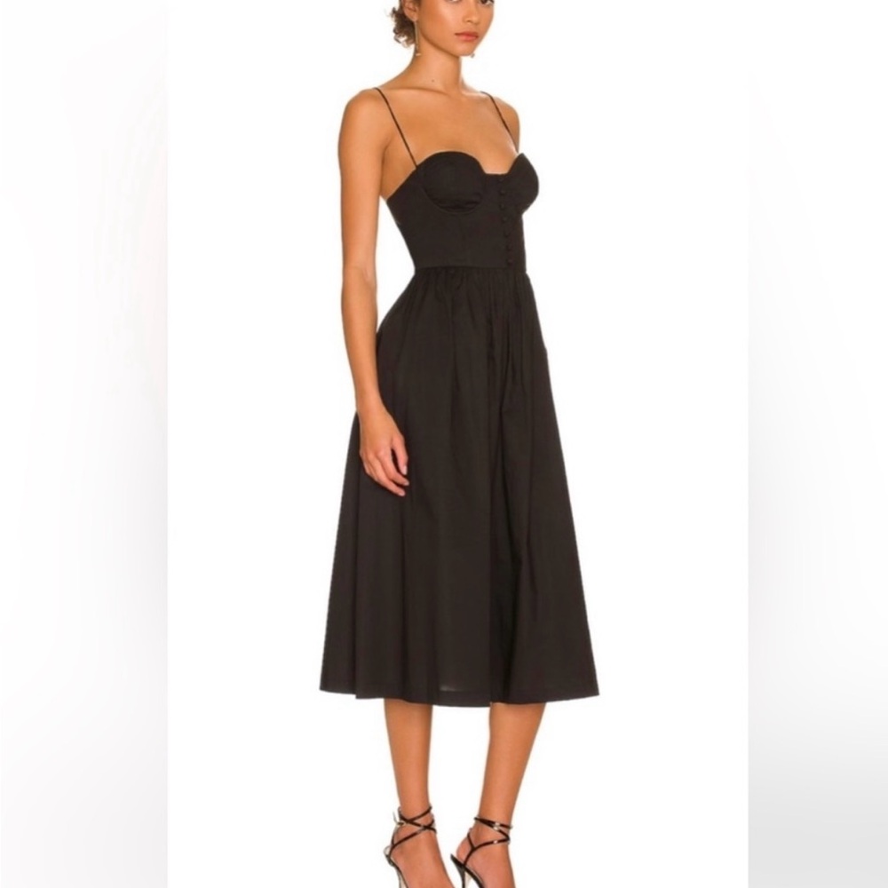 L’ACADEMIE M The Sonia Midi Dress in Black